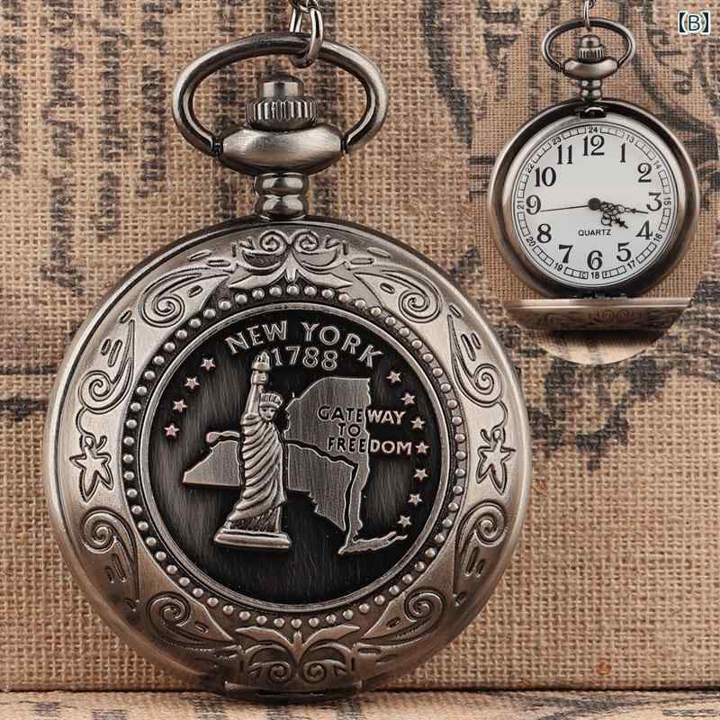 懐中時計 クォーツムーブメント おしゃれ アクセサリー ファッション 六字真言 ニューヨーク クトゥルフ レトロ チェーン 学生 ポケットウォッチ カジュアル