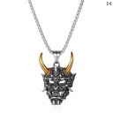 指輪 リング ネックレス ペンダント 般若 鬼 デーモン 顔 面 マスク シルバー 彫刻 立体 メンズ ストリート ロック パンク ヘビメタ ゴシック アート