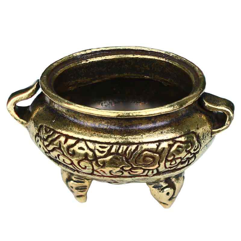 キーホルダー ペンダント アクセサリー おしゃれ ファッション 銅 器 小さい 三脚 香炉 装飾 真鍮 レト..