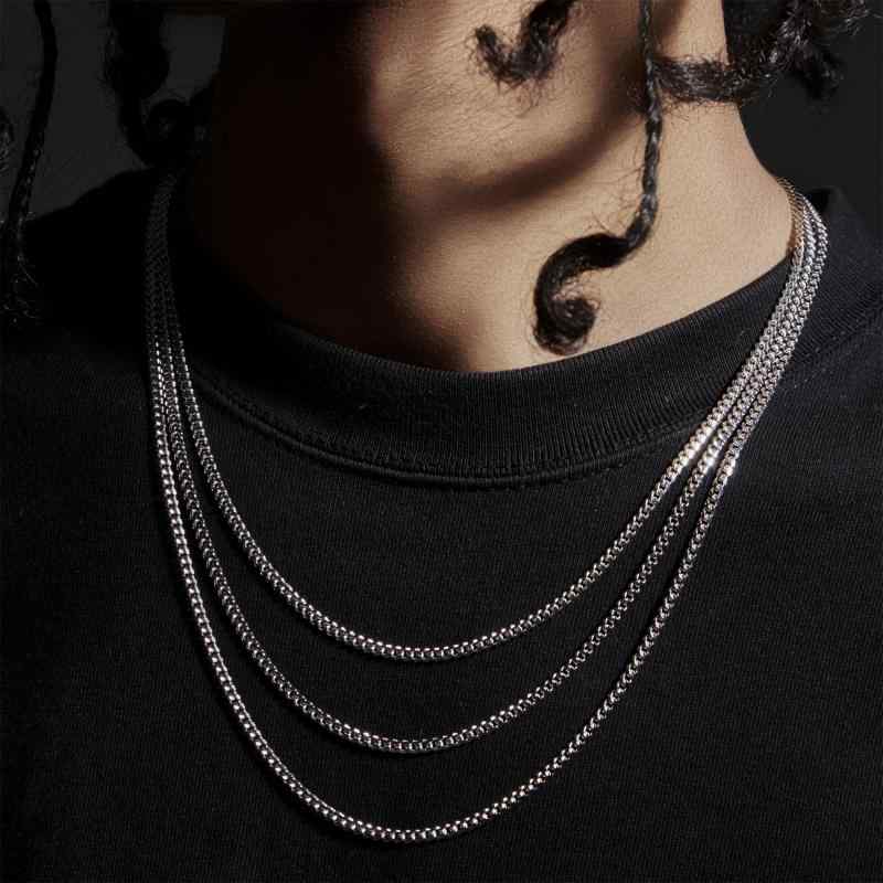 ネックレス シルバー 薄め キューバチェーン ストリートファッション 高級感 おしゃれ シンプル メンズ レディース かっこいい 誕生日 プレゼント