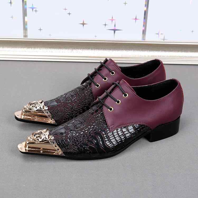 パーティーシューズ 紳士靴 革靴 マット加工 紫 黒 ダーク ブラック 光沢 アメリカ 英国 レトロ ローカ..