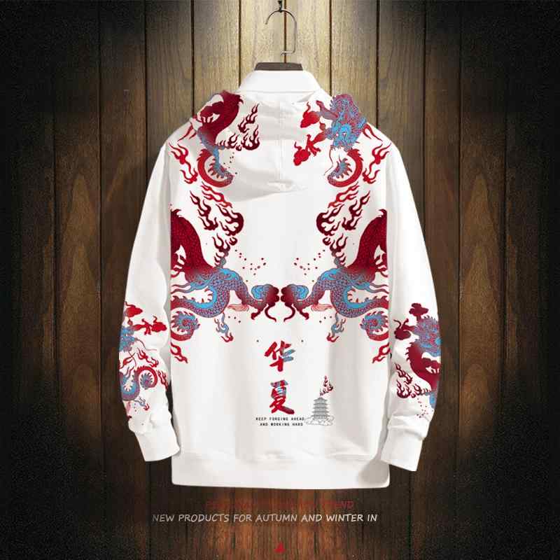 パーカー チャイナ風 メンズ 中国 龍 ドラゴン柄 スウェット 春秋 大きいサイズ カップル トレーナー ..