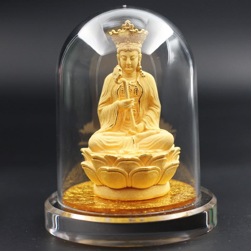 置物 インテリア ゴールドメッキ 車 装飾品 仏教徒 仏様 大仏 イエローゴールド 黄色 龍 蛇 守護聖人 仏像 普賢 菩薩 仏陀 車内 装飾 古風 レトロ 華やか ゴージャス