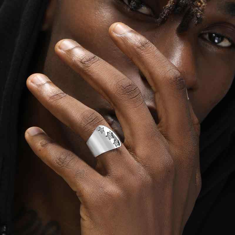 アクセサリー オープン リング 指輪 S925シルバー 星 スター 調節可能 ファッション カジュアル ヒップホップ ストリート メンズ レディース ユニセックス ペア ギフト プレゼント おしゃれ