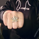 指輪 ヒップホップ アクセサリー リング ジルコニア 星 スター 金メッキ ストリート ファッション カジュアル メンズ 男性 レディース 女性 ユニセックス ...