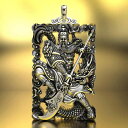 ペンダント ネックレス 関羽 三国志 アクセサリー 小物 武神 財神 装飾品 チャイナ風 伝統的 武将 魅力的 シルバー 4.8×3.2×0.4cm