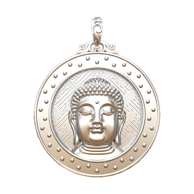 ペンダント 仏教 S99 シルバー 仏頭 如来 観音菩薩 メンズ レディース 平和 お守り 般若心経 シンプル