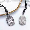 観音菩薩 ペンダント レトロ 仏頭 シルバー 如来 お守り シンプル ギフト プレゼント ユニセックス 軽量