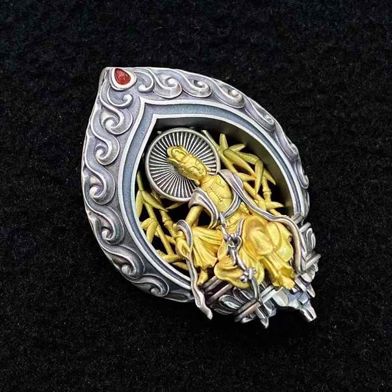 観音菩薩 ペンダント 男女兼用 S925 シルバー 仏 セイコー レトロ 誕生年 シンプル お守り 軽量 おしゃれ