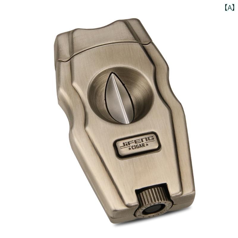 葉巻 カッター ポータブル 葉巻カッター シャープ V字型 手巻き 煙草 カット ポータブル パンチ 喫煙者..