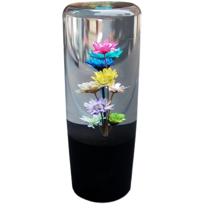 シフトノブ カー用品 ギアチェンジ クリア 花咲く フラワー アート インテリア 車内 ギアヘッド カバー..