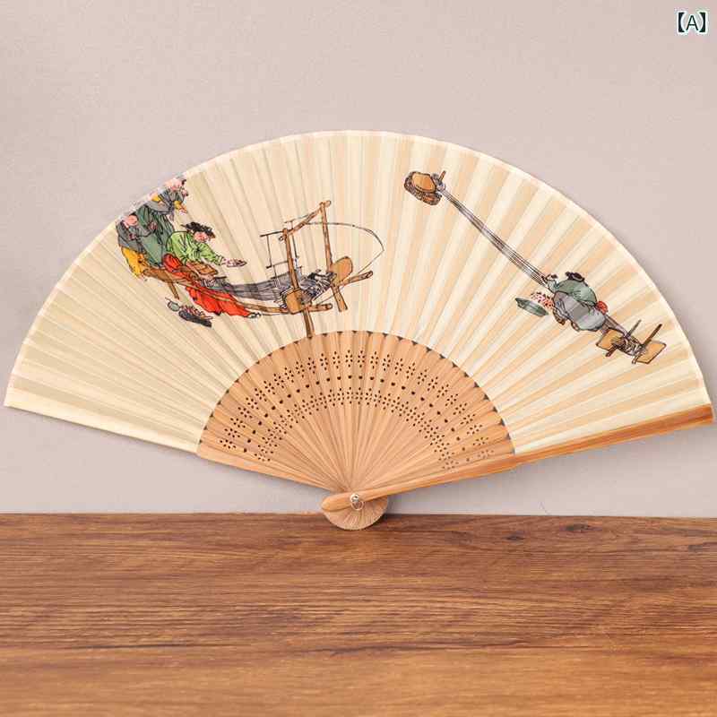 扇子 民族風 韓国 竹製 レトロ 飾り 贈り物 折りたたみ 小型 伝統 お土産 文化交流 雑貨 伝統工芸 ギフトのサムネイル