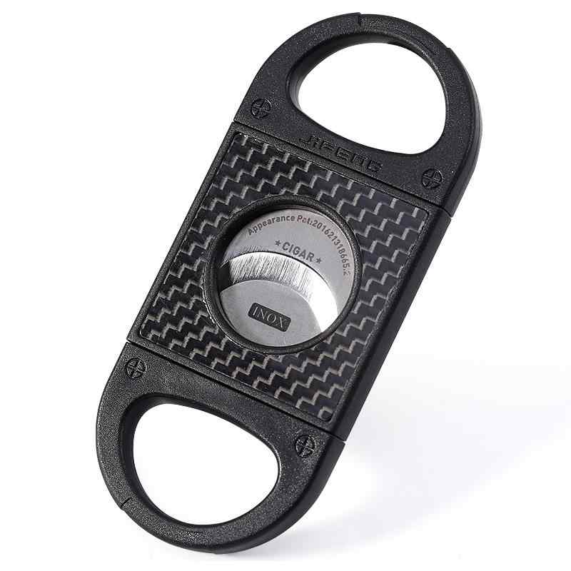 葉巻 カッター 手巻き カッター 両刃 はさみ 黒 ブラック 持ち運び コンパクト ステンレス シャープ 滑..