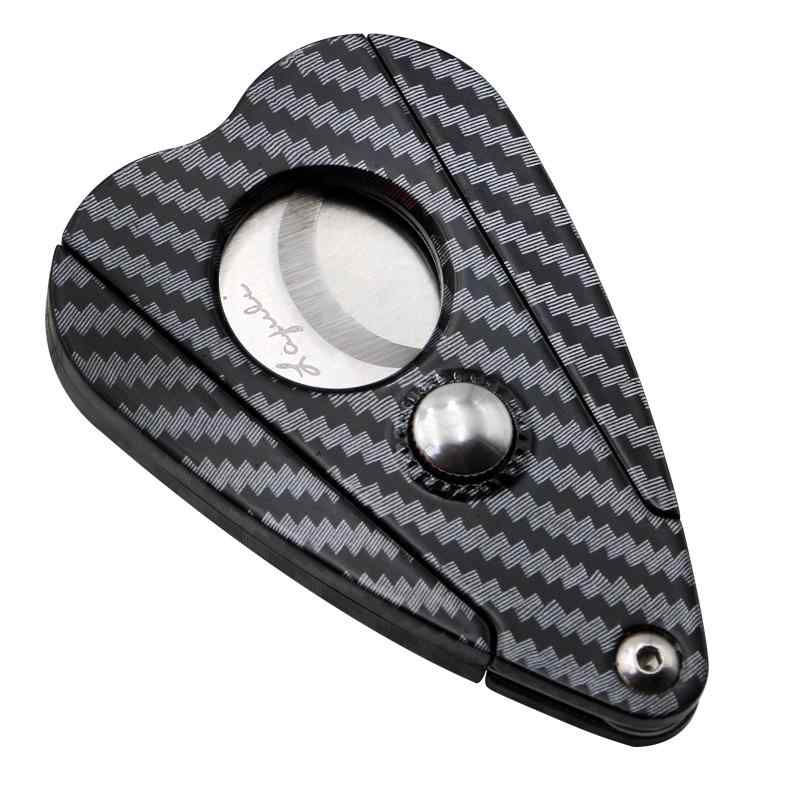 葉巻カッター はさみ 黒 ブラック ポータブル 葉巻 カッター ハサミ シルバー ステンレス 軽量 炭素 繊..