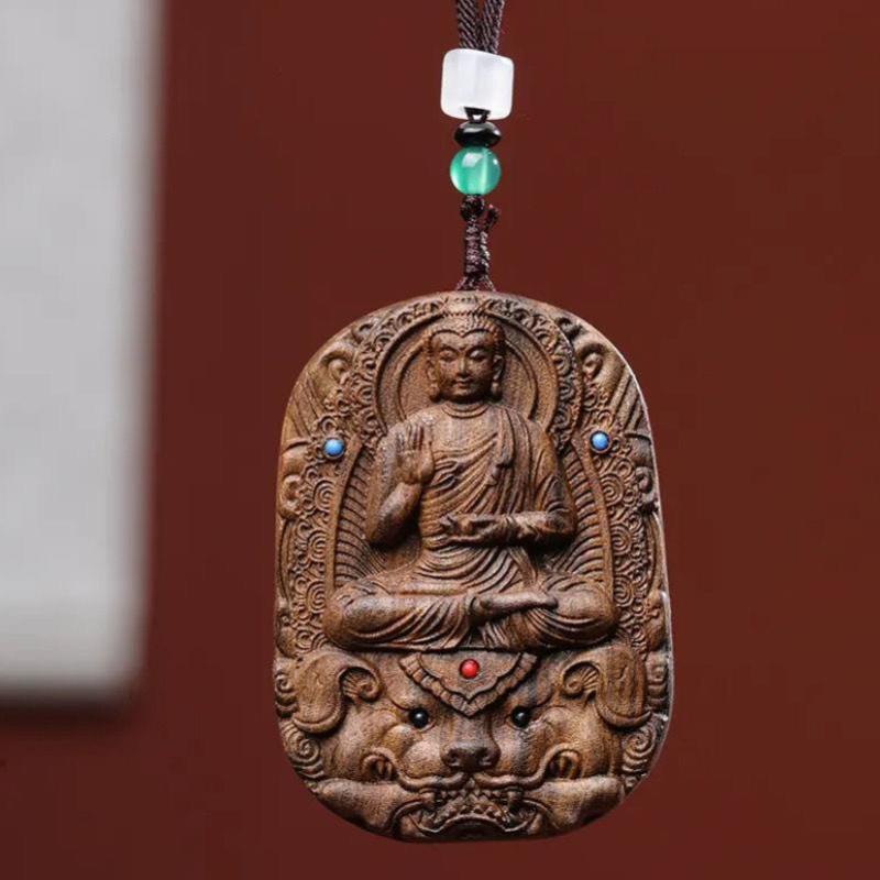 ペンダント 仏教 沈香 彫刻 菩薩 ユニセックス アミュレット 仏像 ユニーク お守り 八大 ハンドクラフト 守護神 観音 スピリチュアル 木製 贈り物 ギフト
