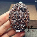 関羽 ペンダント アクセサリー ナツメ 木製 彫刻 ロープ付 関公 財神 平和 守護 ネックレス カジュアル レトロ 古風 メンズ レディース ユニセックス ペ...