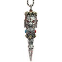 シルバー ペンダント 悪魔 鎮める 魔除け 杵 チャーム メンズ ネックレス キーホルダー 個性 レトロ 仏像 金剛 不動明王 お守り ヴィンテージライク ビン...