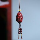 関羽 ストラップ アクセサリー 小葉 ローズウッド 木製 マホガニー 彫刻 ロープ付 関公 武財神 守護 キーチェーン カジュアル レトロ 古風 メンズ レディ...