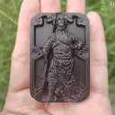 関羽 ペンダント アクセサリー 黒檀 木製 レリーフ 彫刻 ロープ付 関公 武財神 守護 魔除け ネックレス 吊飾り カジュアル レトロ 古風 メンズ レディー...