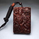 関羽 ペンダント アクセサリー 紫檀 無垢材 木製 彫刻 ロープ付 関公 武財神 守護 ネックレス 吊飾り カジュアル レトロ 古風 メンズ レディース ユニセ...