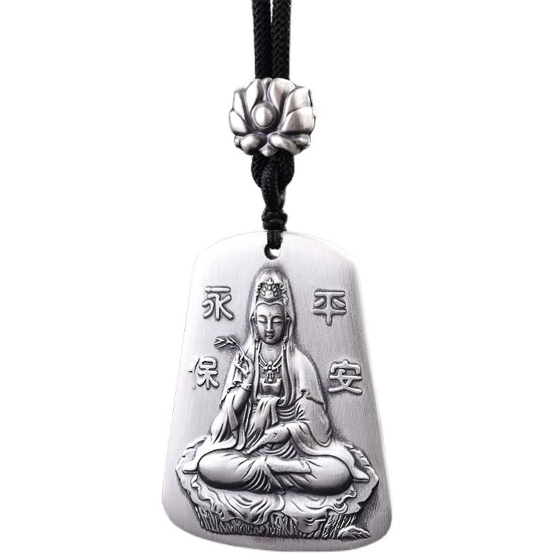 仏教 ネックレス ペンダント シルバー メンズ 観音 雰囲気 個性 レトロ エスニック ギフト アクセサリー 男性