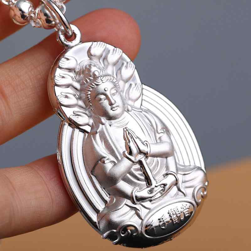 ネックレス ペンダント シルバー 千手観音菩薩 メンズ レディース 仏教 守護 お守り アクセサリー ギフト 開運