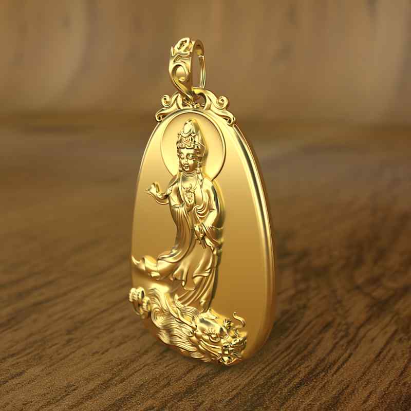 仏教 ネックレス ペンダント シルバー 観音菩薩 九龍 レディース メンズ 仏像アート チャーム ギフト エスニック