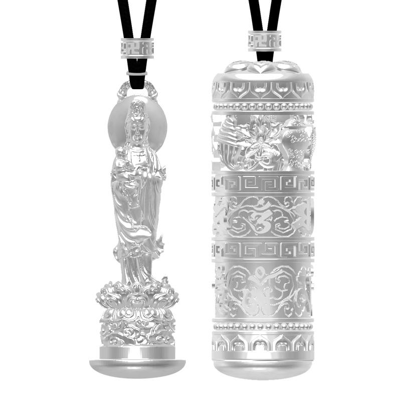 仏教 ネックレス ペンダント シルバー 観音 男性 女性 仏像 お守り 子宝 祈願 祝福 早生まれ 八宝 誕生年 ギフト 厄除け 開運