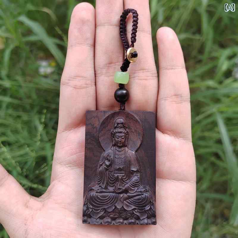 ペンダント 観音 仏教 キーホルダー アンティーク 職人技 お守り ギフト ミニマリスト チャーム 風水 ユニーク ユニセックス 大仏