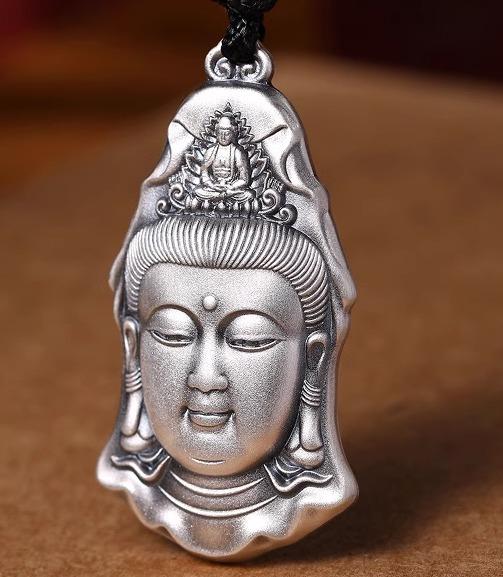 仏教 ネックレス ペンダント 観音 仏像 銀 男性用 仏陀 菩薩 シルバー アクセサリー ギフト スピリチュアル