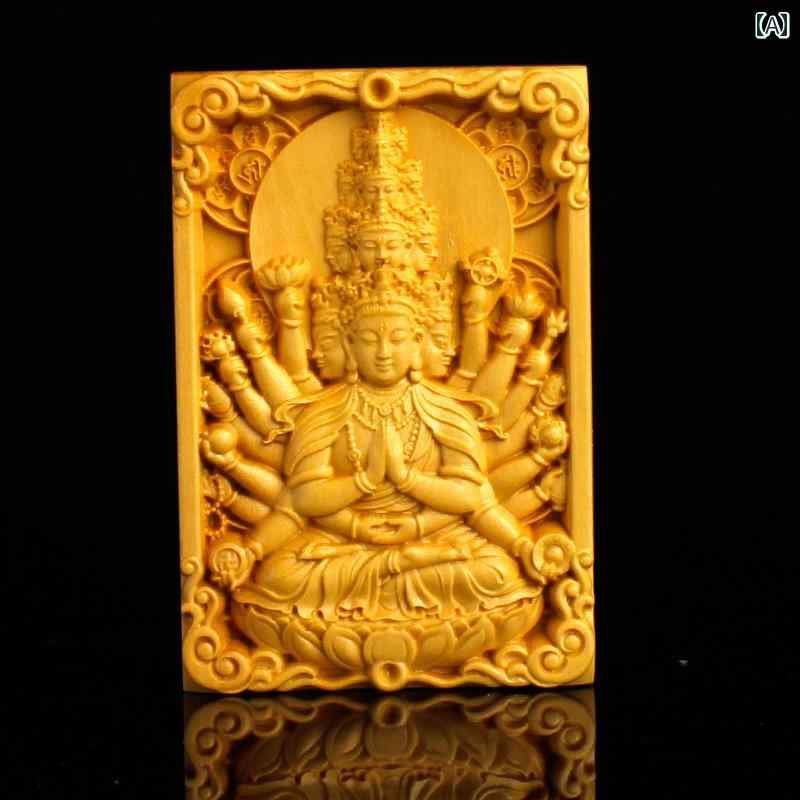 ペンダント アクセサリー ツゲ 木製 丸彫り 関公 観音 仏像 護符 平和 お守り ネックレス 車 吊飾り カジュアルメンズ 男性 レディース 女性 ユニセック...