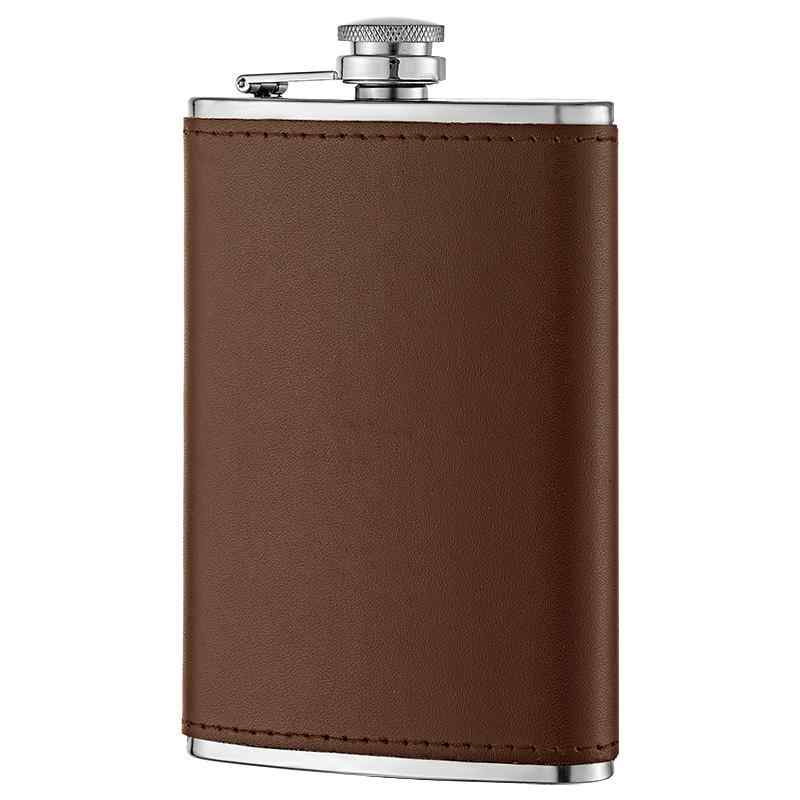 ポケットフラスク 酒器 酒瓶 ウイスキーボトル ワインボトル ポータブル 高級感 ステンレス 革カバー ミニ 旅行 アウトドア プレゼント スタイリッシュ