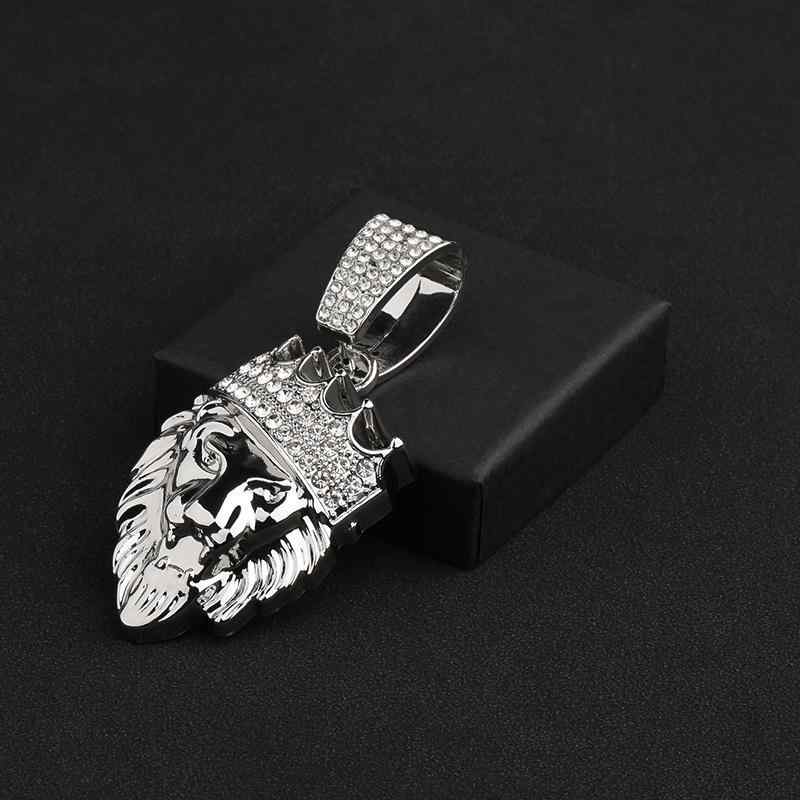 ネックレス ライオン ヘッド メンズ アクセサリー ペンダント ラインストーン キューバ ヒップホップ ..