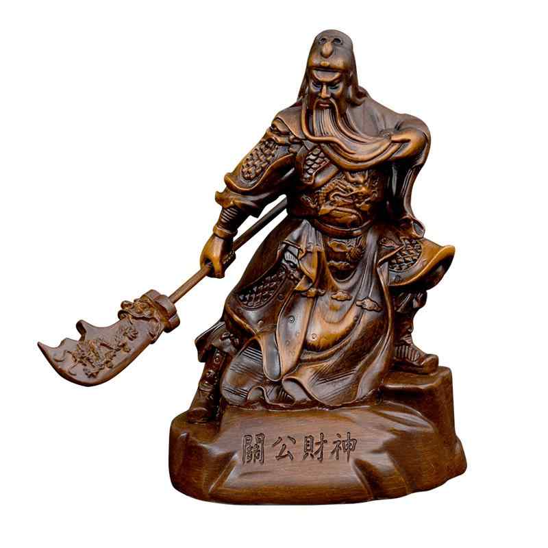 関羽 フィギュア インテリア 置物 装飾品 デコレーション プレゼント 車 センターコンソール 関公 関二爷 武財神 仏像 木彫り 木製 風水 アクセサリー