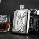 ポケットフラスク 酒器 酒瓶 ウイスキーボトル ワインボトル ポータブル 6oz ハイエンド ステンレス アウトドア プレゼント スポーツ 耐久性 アニマル モ...
