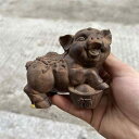 豚 置物 フィギュア インテリア プレゼント 雑貨 沈香 彫刻 幸運 装飾品 一対 ホーム アクセサリー オフィス デスクトップ アニマル ピッグ 香木 高級感(3)