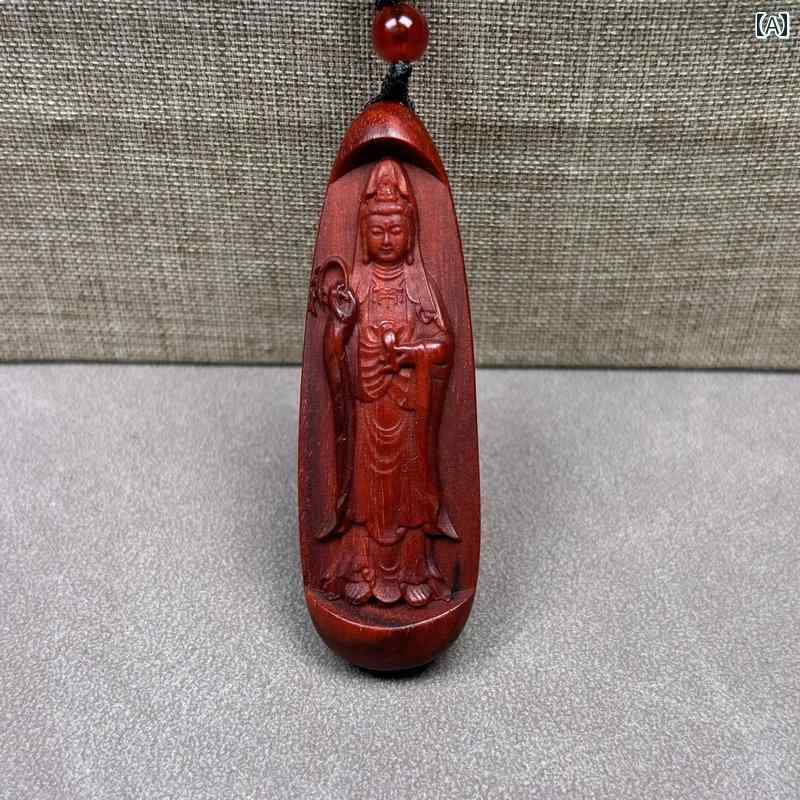 ネックレス ペンダント 観音 お守り アクセサリー 彫刻 仏教 ハンドメイド スピリチュアル ユニーク ユニセックス エスニック