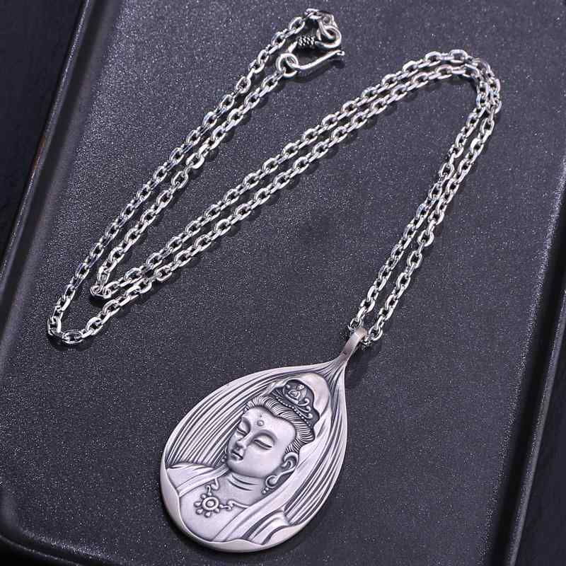 999 銀 南無観音菩薩 ペンダント ネックレス 仏教 宗教 信仰 祈願 お守り アクセサリー メンズ レディース ファッション 装飾 ギフト ユニセックス ス...