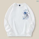 トレーナー チャイナ風 刺繍 スウェットシャツ パーカー メンズ ファッション アイテム ラウンドネック 鯉 デザイン エスニック カジュアル 綿素材 長袖 トップス プルオーバー 暖かい 快適 リラックス