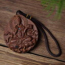 佛 ペンダント 沈香 彫刻 アート レトロ 文殊菩薩 ユニーク インテリア 仏像 車内飾り バックミラー 仏 観音菩薩 スピリチュアル ギフト