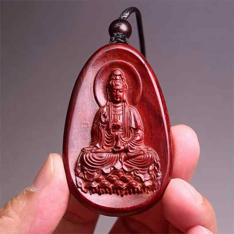 ネックレス インド 観音菩薩 ペンダント 彫刻 仏像 吊り下げ メンズ 平和 木彫り 仏教 男性用 神秘的 ..