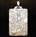 ネックレス ペンダント アクセサリー 銀 男性 シルバー 金メッキ 高級感 仏教 工芸品 スピリチュアル プレゼント 装飾品 ファッション お守り 聖人