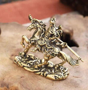 インテリア 置物 真鍮 馬乗 騎馬隊 関公 三国志 小さい 装飾品 レトロ ヴィンテージライク アンティーク ブロンズ 彫刻 銅 関羽 仏像