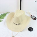 カウボーイ フィッシング ハット ビーチ 麦わら 帽子 つば広 メンズ レディース 夏 カップル 折りたたみ スタイリッシュ(4)