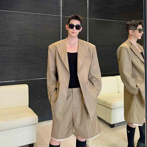 春夏 パリ キャットウォーク レトロ ハイエンド シルエット ショルダーパッド スーツ 男性用 メンズ モダン おしゃれ アーバン エレガント スリムフィット 春夏 パリ キャットウォーク レトロ ハイエンド シルエット ショルダーパッド スーツ 男性用 メンズ モダン おしゃれ アーバン エレガント スリムフィット