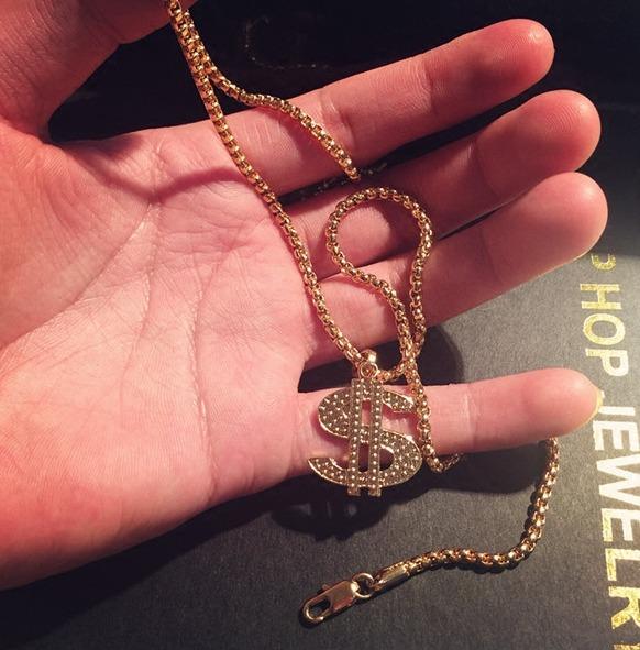 ネックレス 銅 18K リアルゴールド スモール ドル ペンダント メンズ レディース ファッション アクセサリー シンプル おしゃれ