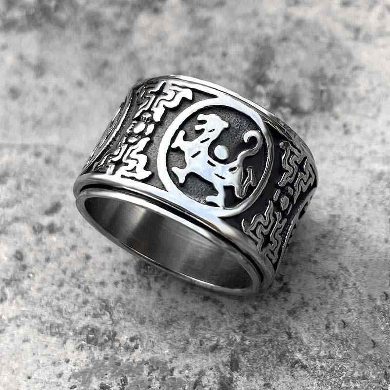指輪 リング チタン鋼 神話 四神 ドラゴン 辰年 誇張 シングル アクセサリー カジュアル 中国 ハイエン..