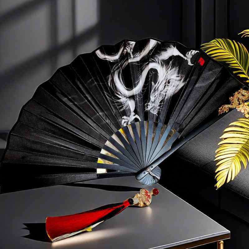 扇子 竹 おしゃれ ファッション 小物 10インチ ドラゴン ギフト ファン チャイナ風 漢服 インテリア 装..