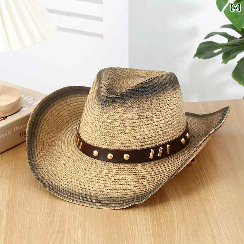 テンガロンハット 麦わら帽子 キャップ おしゃれ ファッション メンズ つば広 夏 サンハット アウトド..
