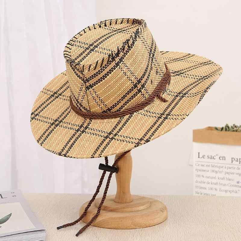 麦わら帽子 テンガロンハット おしゃれ ファッション メンズ 大きいつば カウボーイハット 夏 アウトド..